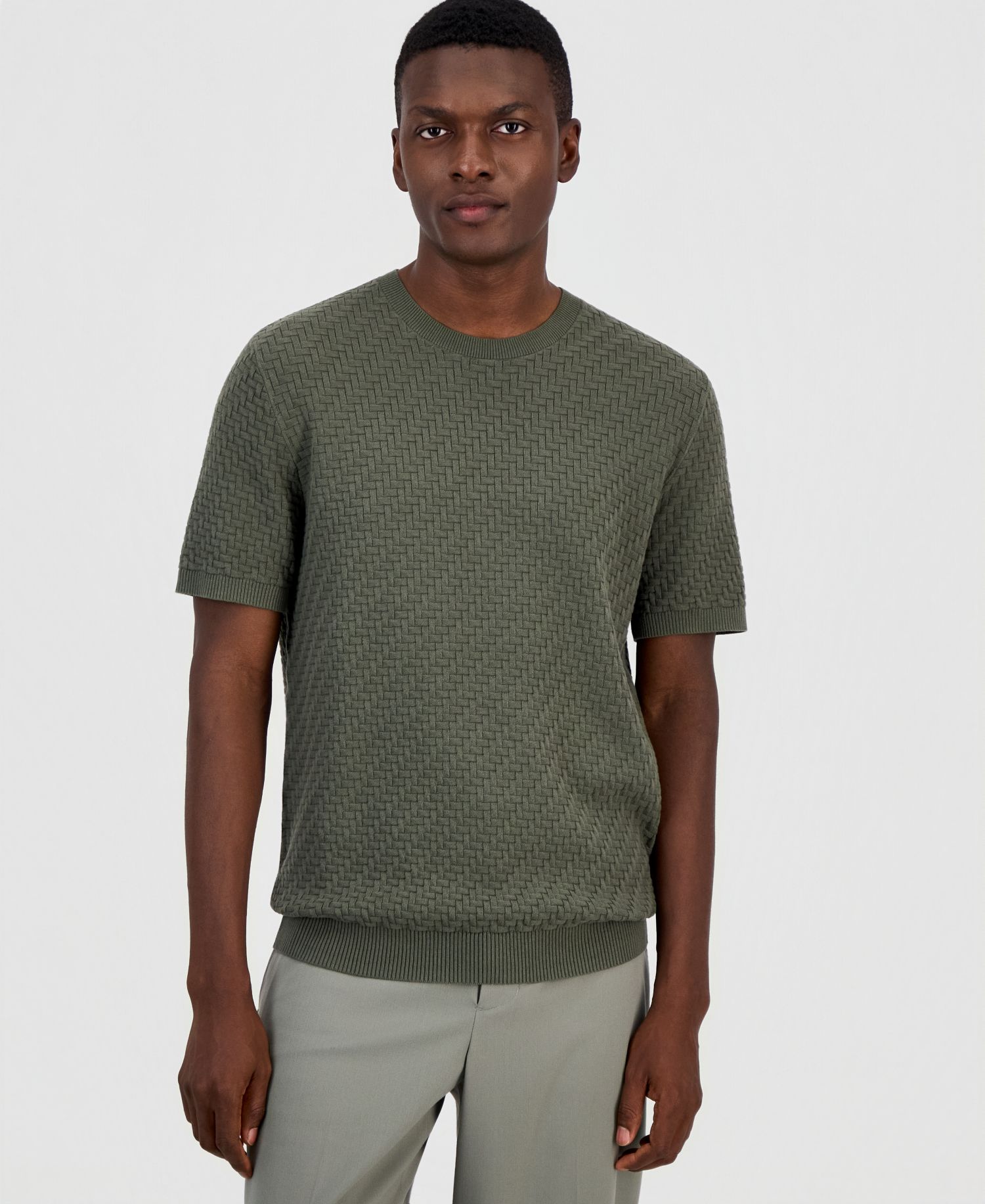Men's Basketweave Sweater T-Shirt
