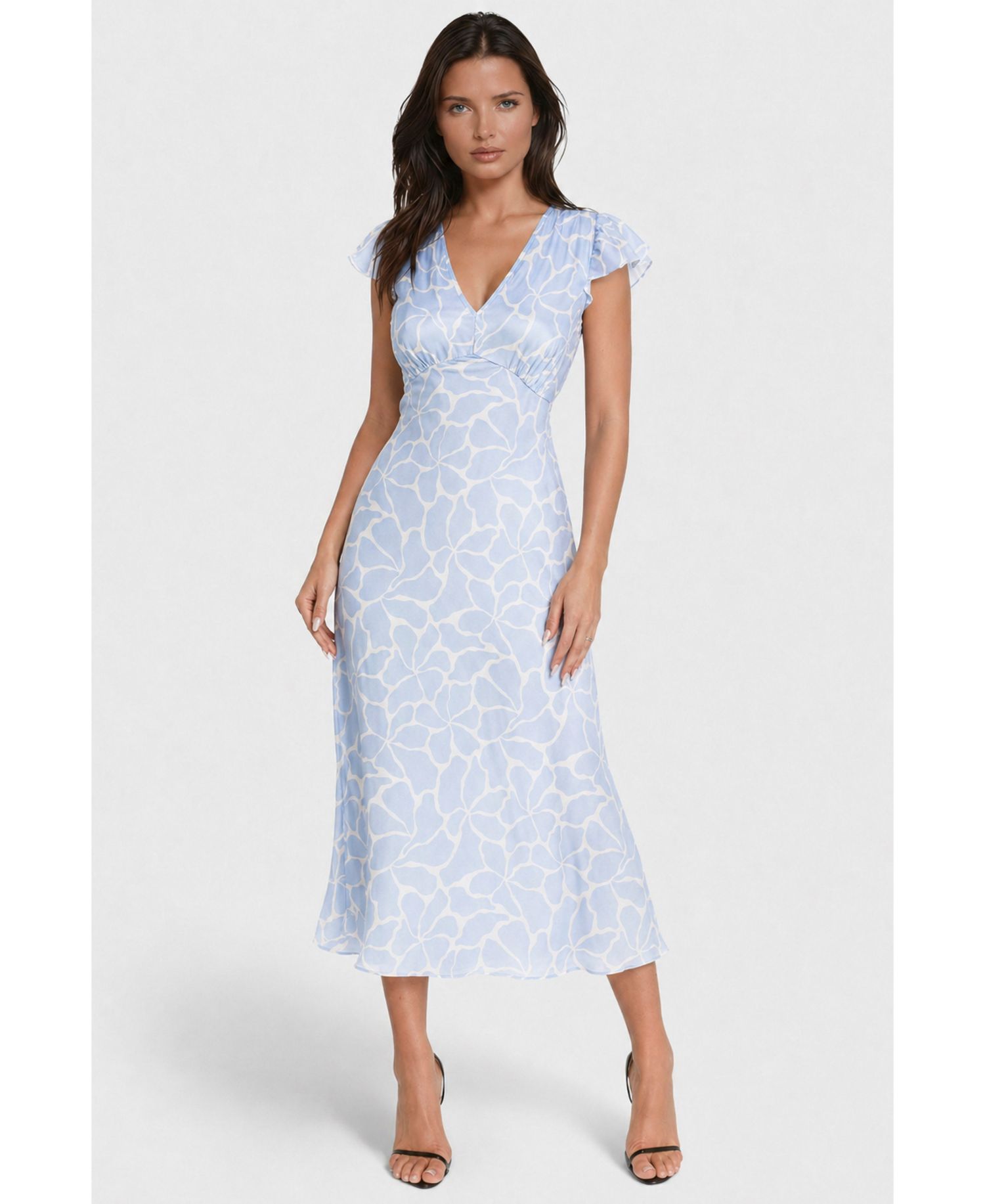Women's Ceycrepe Satin V-Neck Maxi Dress
