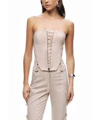 Women's Strapless Lace-Up Bustier