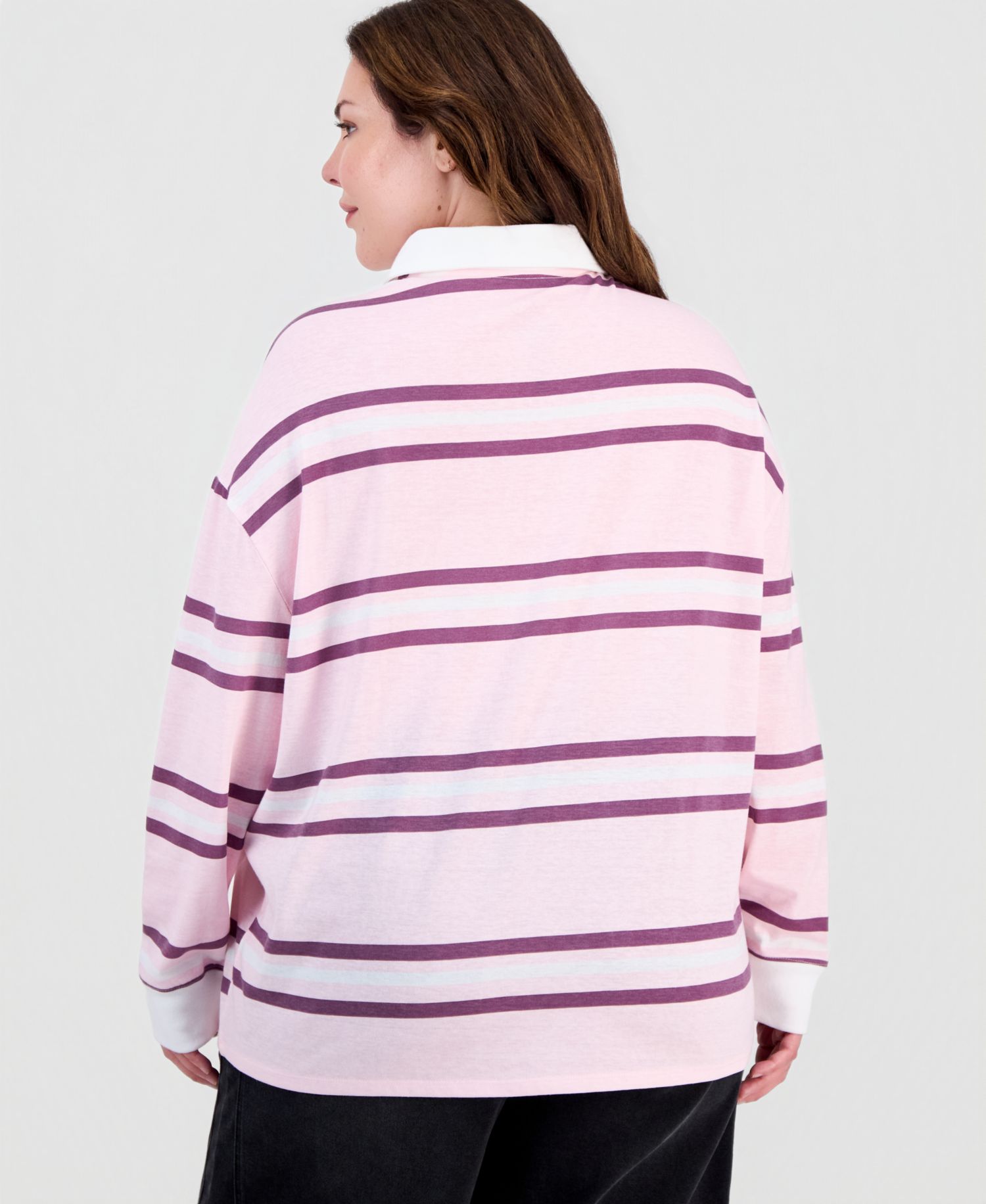 Plus Size Hello Kitty Athletic Striped Polo Shirt
