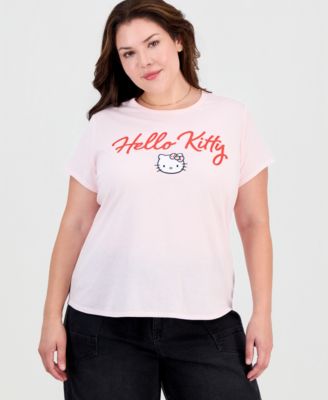 Plus Size Hello Kitty Tee With App Graphic Crewneck T-Shirt
