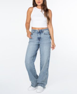 Juniors' Mariah High-Rise Baggy Wide-Leg Curvy Jeans