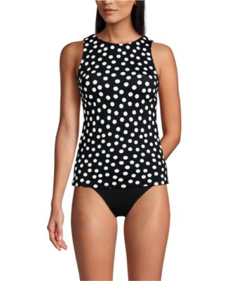 Women's D-Cup Chlorine Resistant High Neck UPF 50 Sun Protection Modest Tankini Swimsuit Top