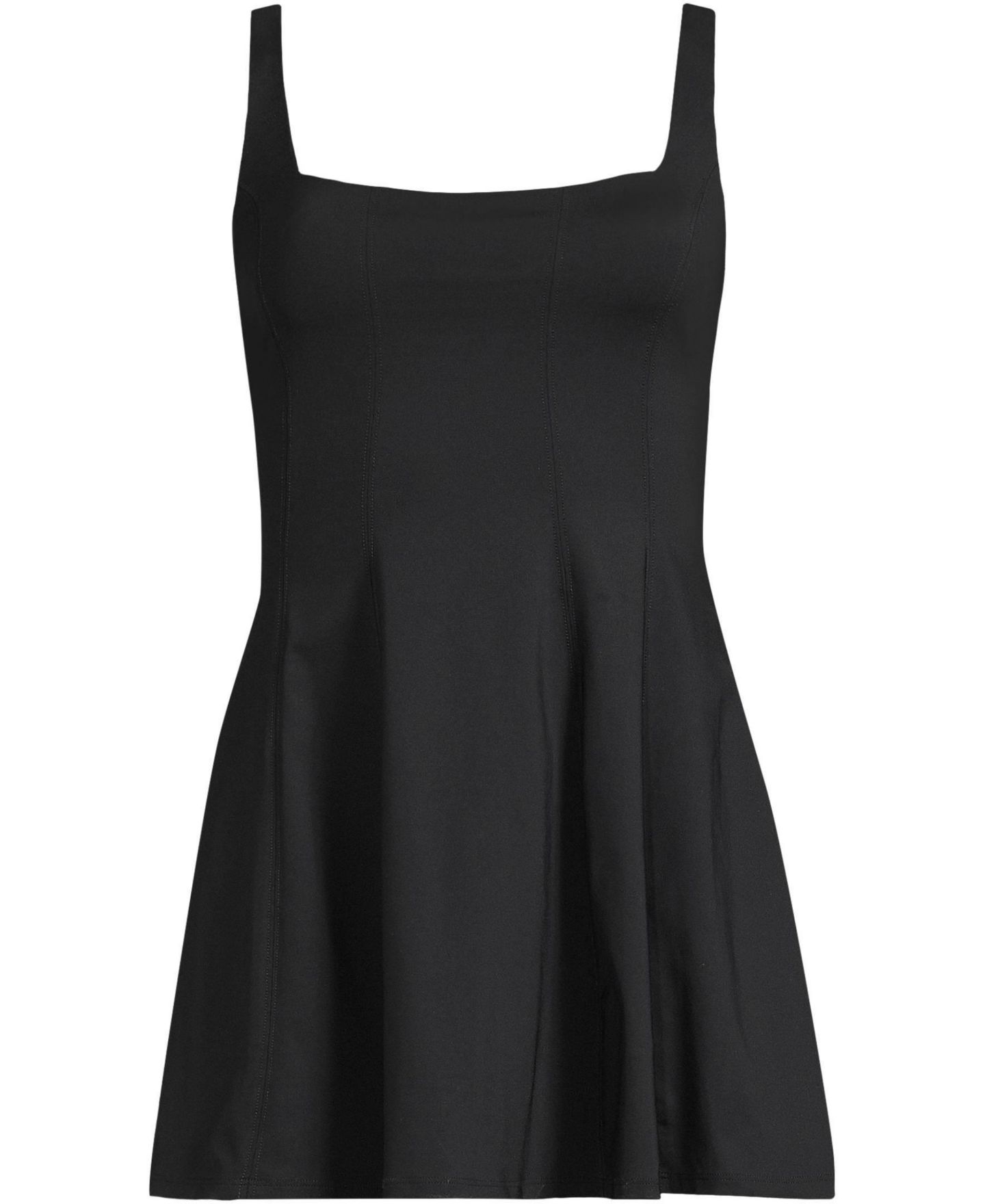 Женское платье Lands' End Square Neck Corset Seamed Swim Dress, цвет: Чёрный — фото 2