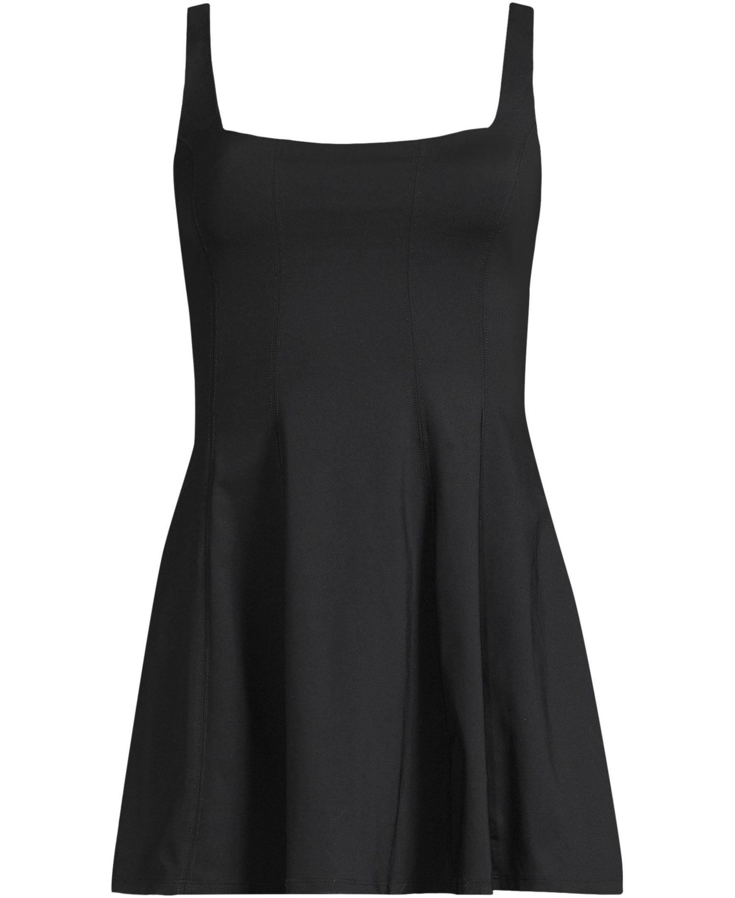 Women's Square Neck Corset Seamed Swim Dress