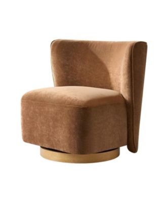 Haze Modern Boucle Upholstered Wingback Swivel Barrel Chair with Fully Assembled