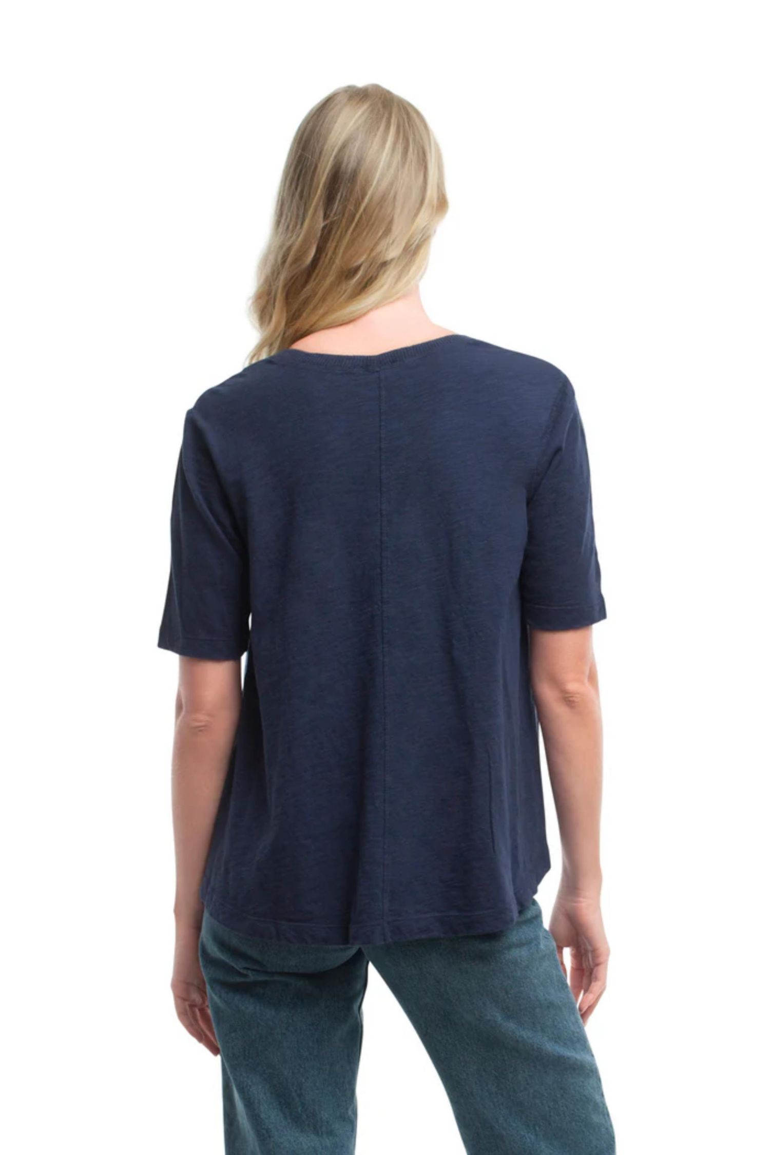 Women's Clothing Elbow Sleeve Trapeze Top