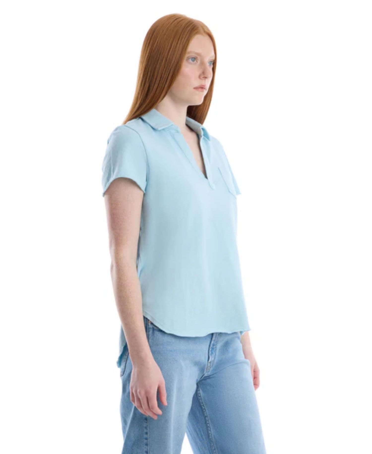 Women's Clothing Chest Pocket Polo Tee