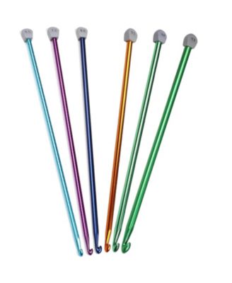 Tunisian Long Crochet Hooks Set - 6 Sizes 6.5mm to 11mm, Lightweight Aluminum Afghan Hooks, 13.78 Inches Long for Blankets Scarves Bags