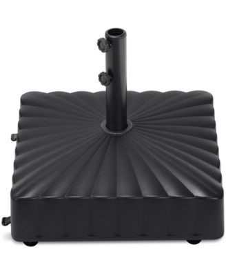 Fillable Mobile Umbrella Base Heavy Duty Market Stand w/ Wheels, Locks, 123lb Capacity