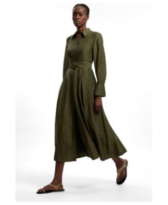 macy's midi dress with sleeves Macy Puff Sleeve Floral Midi Dress in Blush