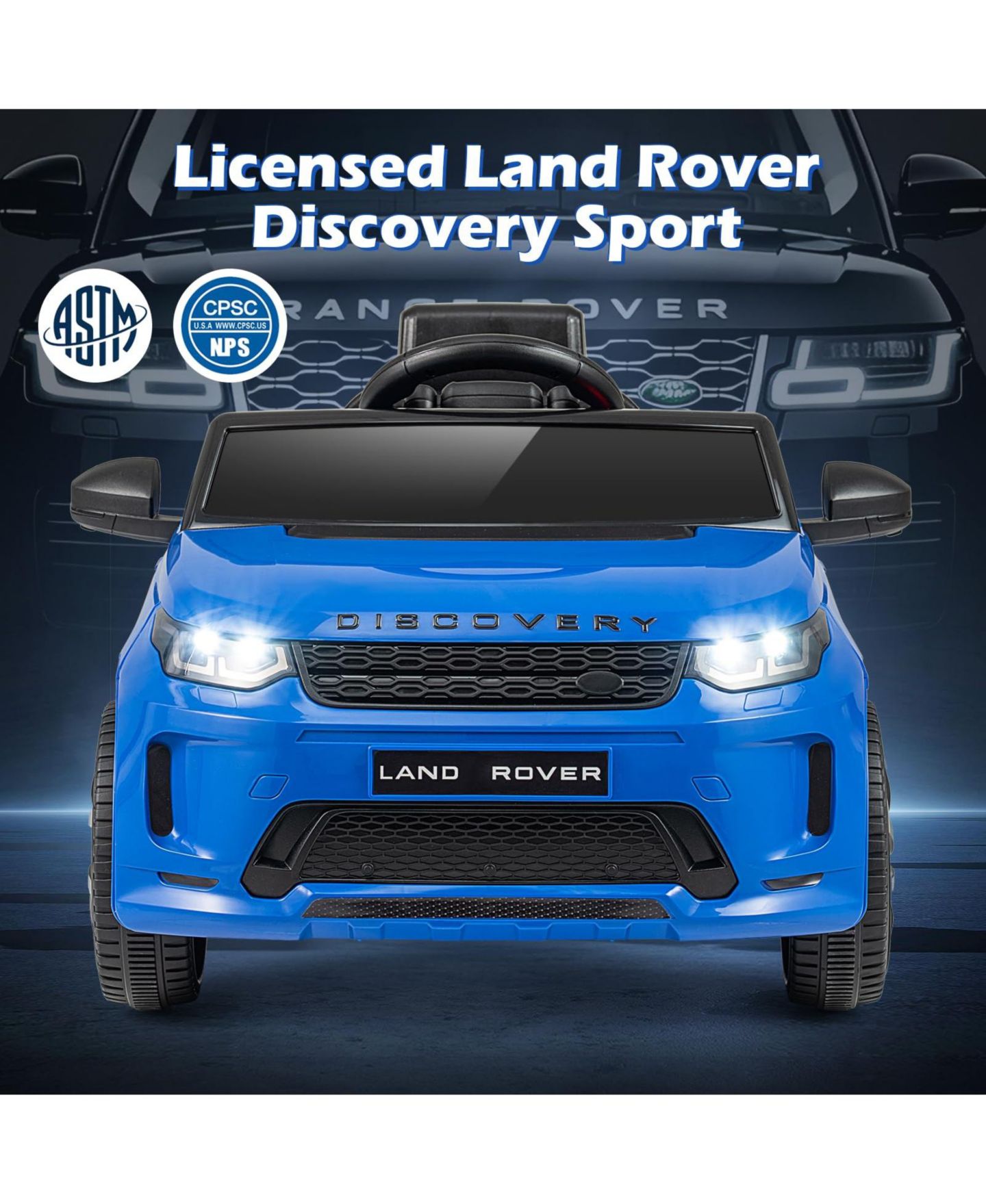 Детская игрушка Mecale Licensed Land Rover Dual Control Battery-Powered Ride-On Car, Ages 3-7, цвет: Синий — фото 4