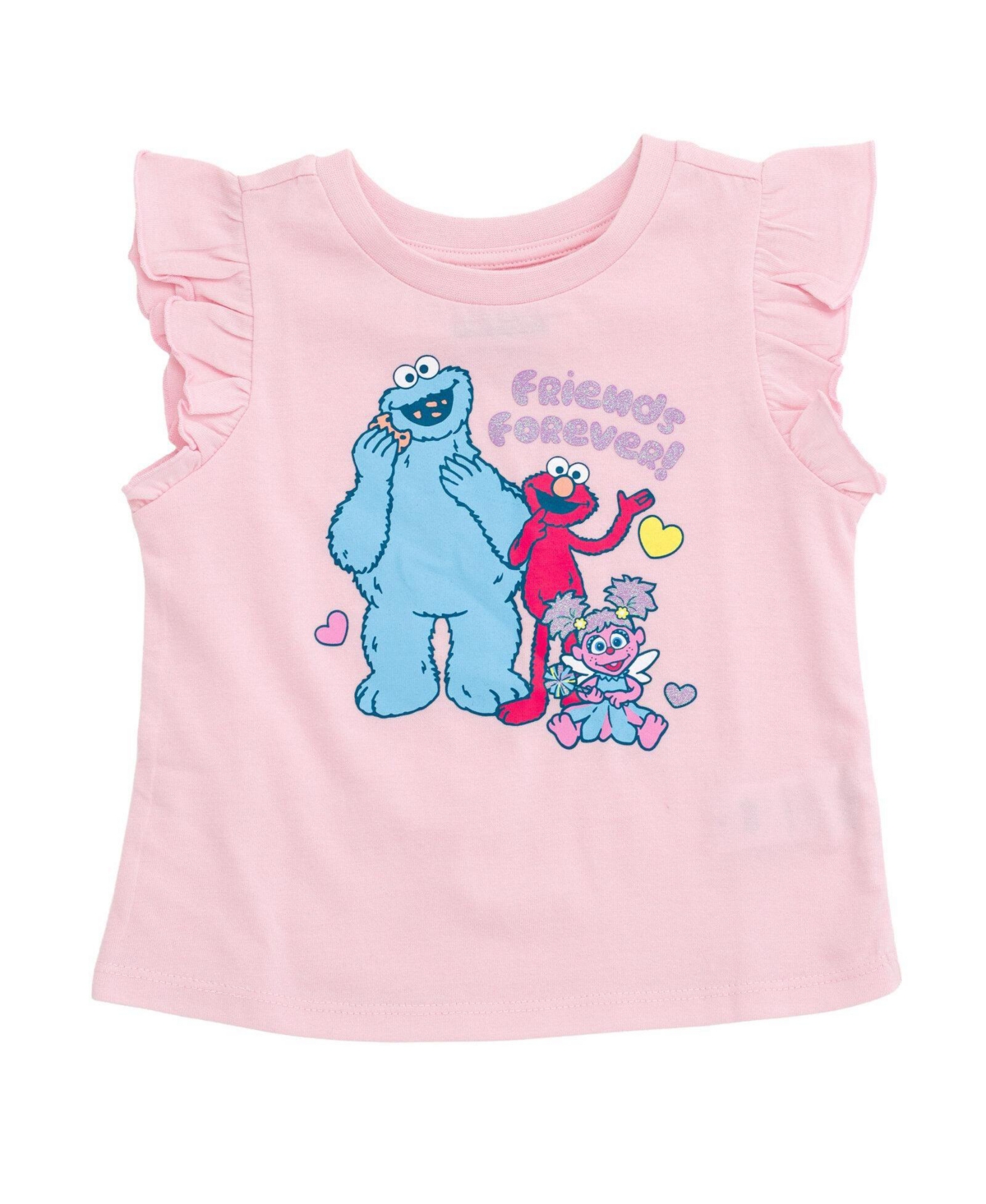 Sesame Street Toddler Girl's (2T- 4T) 2-Piece T-Shirt and Satin Skirt Set