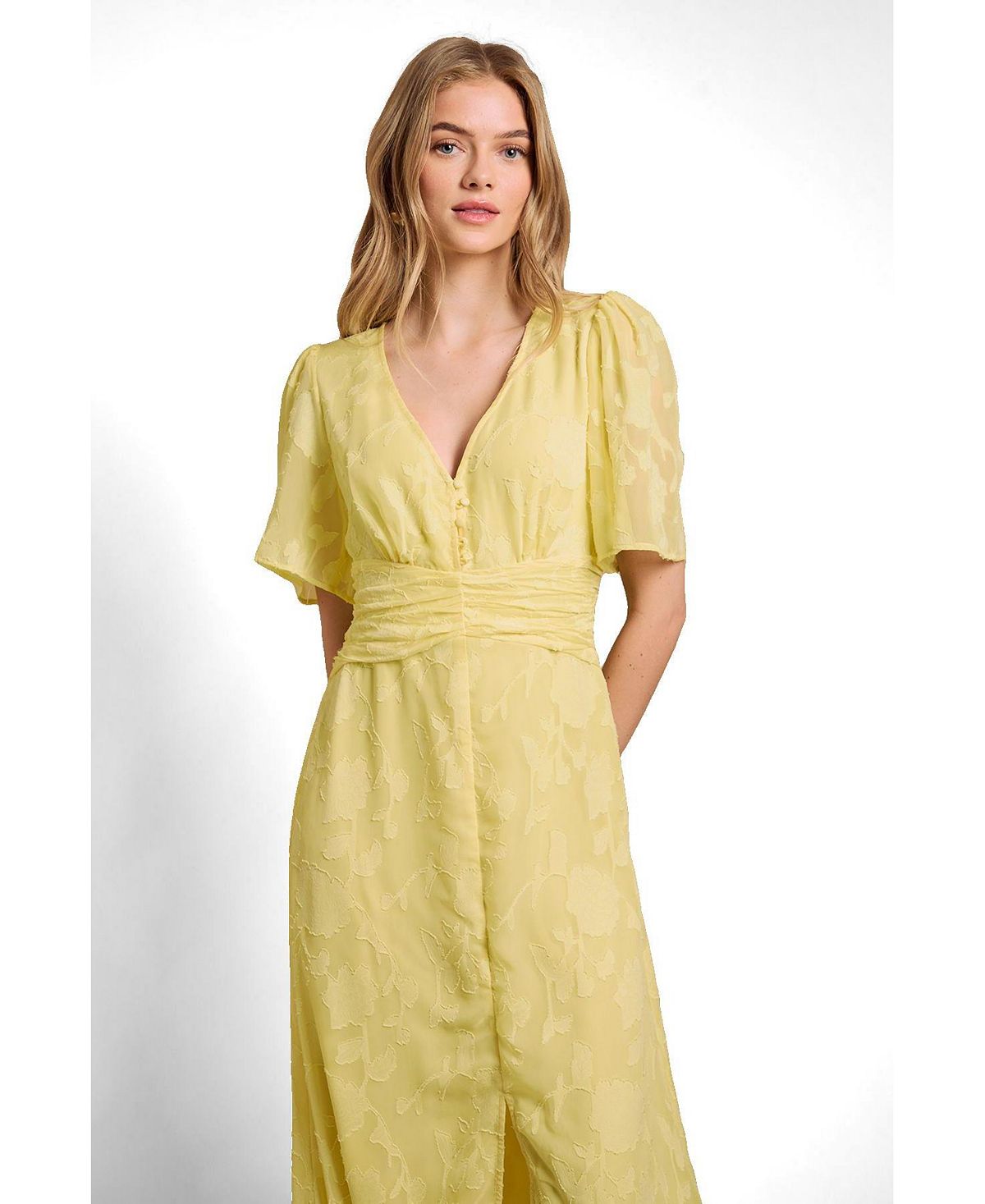 Oasis Women's Button Jacquard Midi Dress view 2 — MAYCSS fashion products