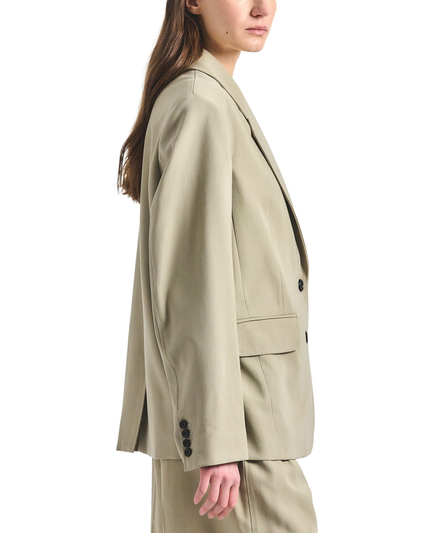 Женский пиджак Derek Lam 10 Crosby Poppy Notch Lapel Collar Blazer, цвет: Серебряный шалфейный — фото 2