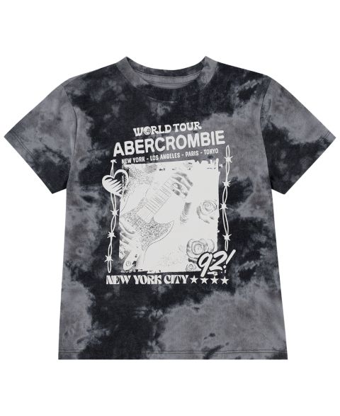 Футболка abercrombie kids Rocky Classic Short-Sleeve T-Shirt для девочек, цвет: Угольный