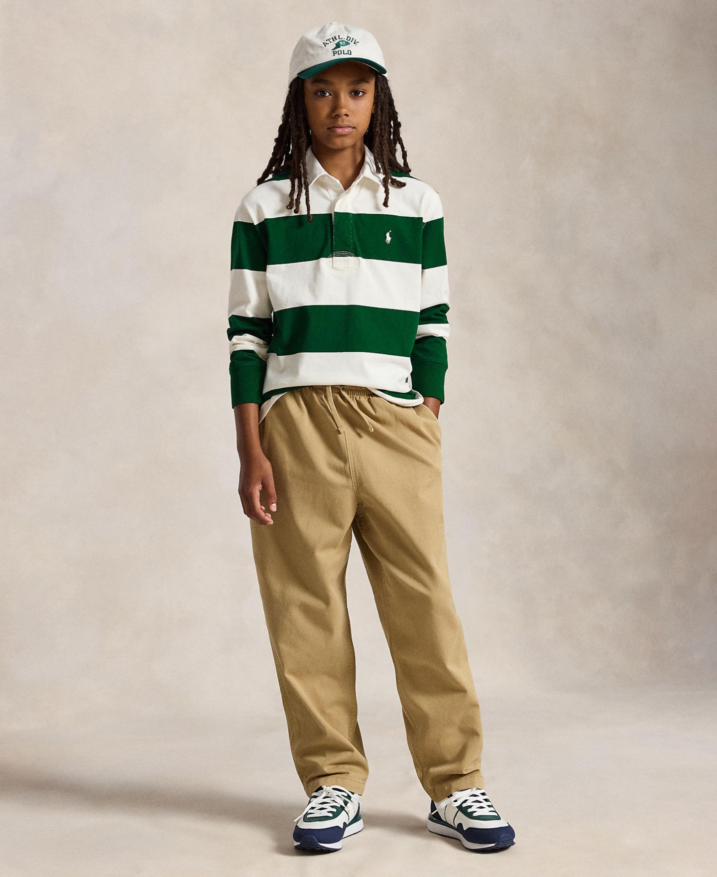 Рубашка Polo Ralph Lauren Iconic Long-Sleeve Rugby для мальчиков, цвет: Тёмно-зелёный — фото 2