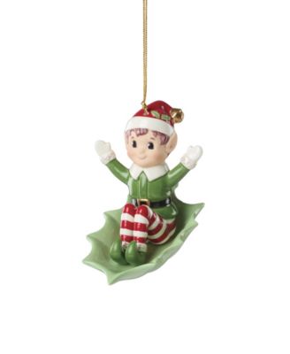 Christmas Elf Sleigh Ride Ornament