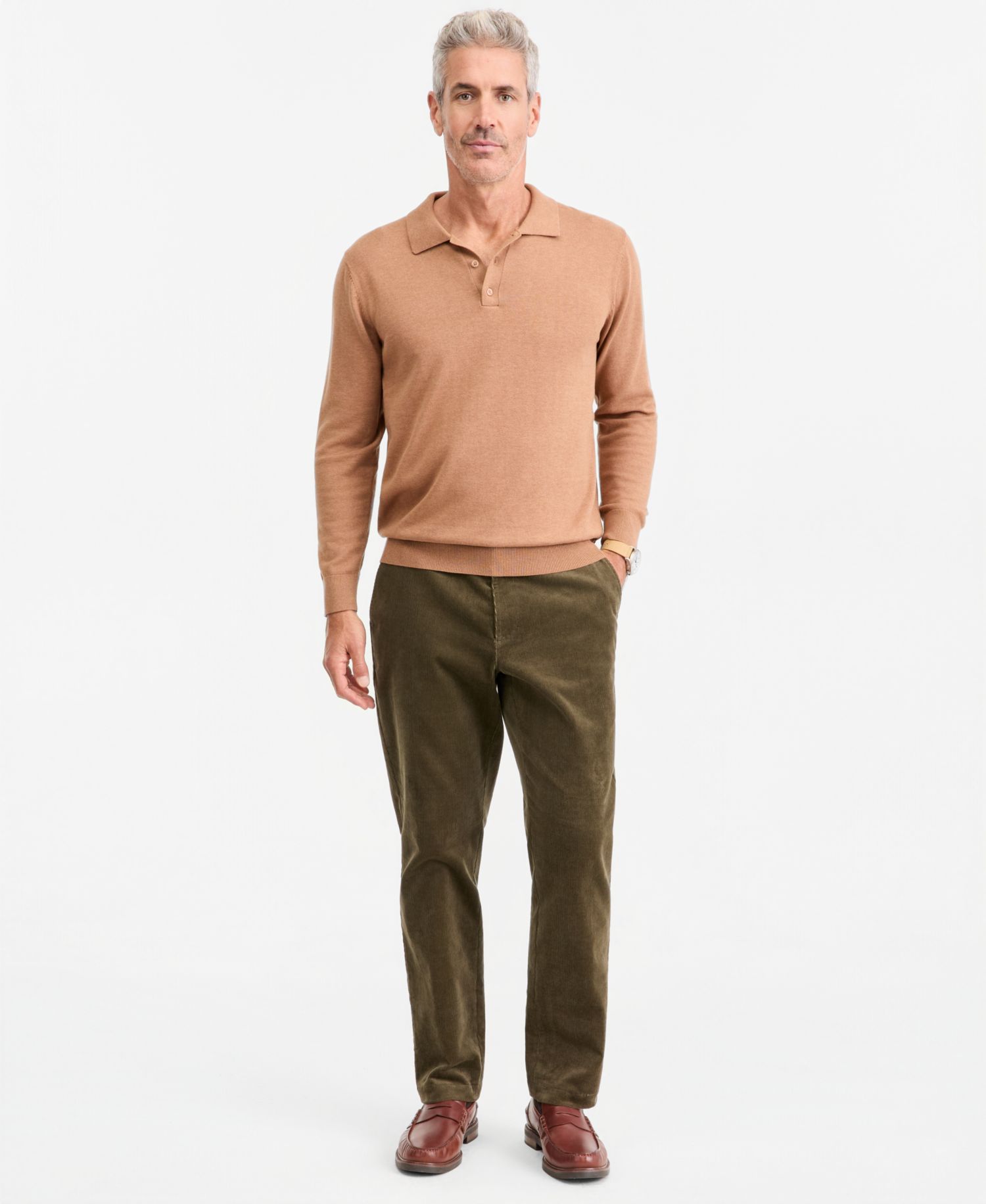 Men's Supima Cotton Long-Sleeve Polo Sweater, Macy's Exclusive