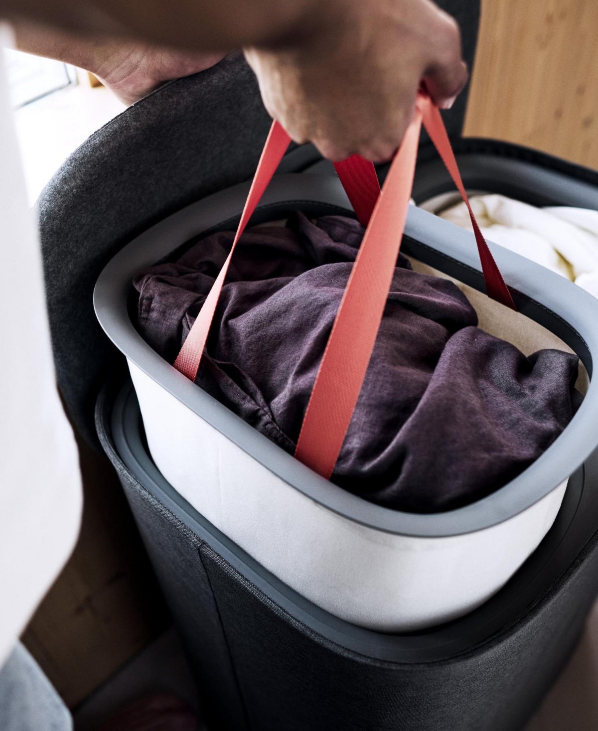 Joseph Tota Twin 90-Liter Easy-Empty Laundry Separation Basket