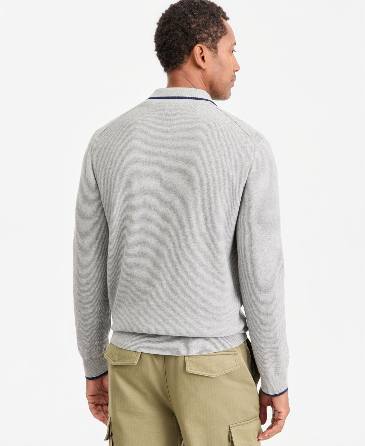 Men's Tipped Long-Sleeve Polo Sweater, Macy's Exclusive