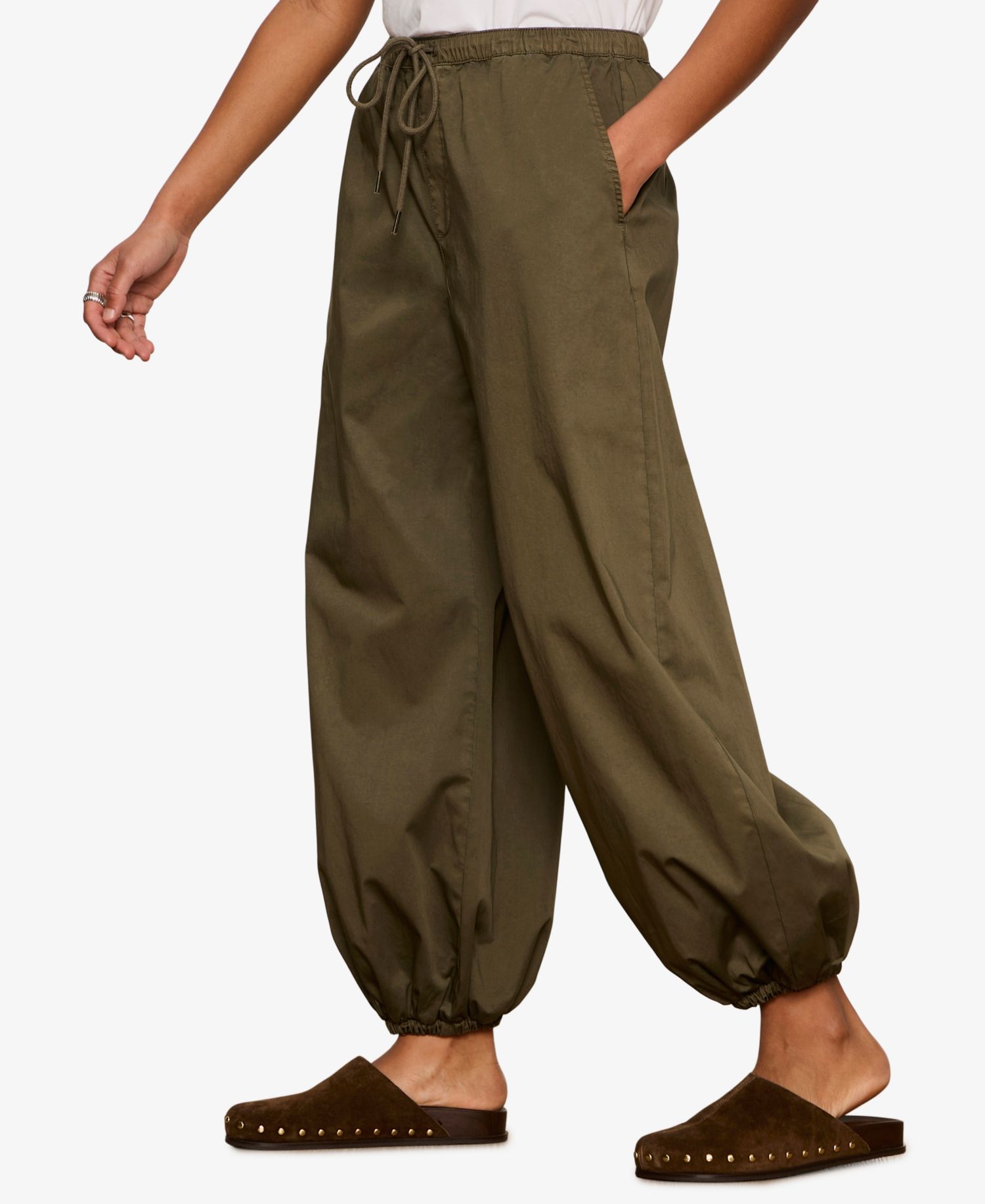 Women's Cropped Balloon Leg Pull-On Pants