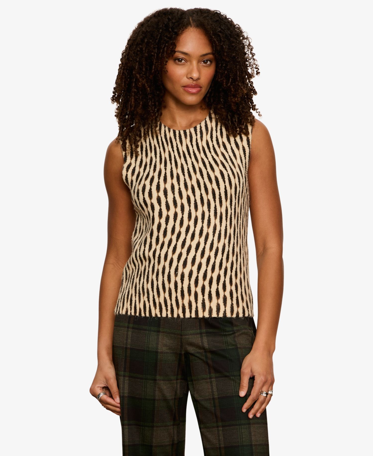 Petite Printed Sleeveless Sweater