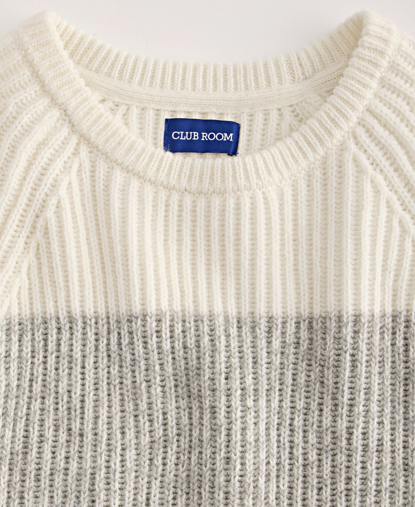 Мужской свитер Club Room Premium Blocked Chunky Crewneck, цвет: Marled Gry — фото 5