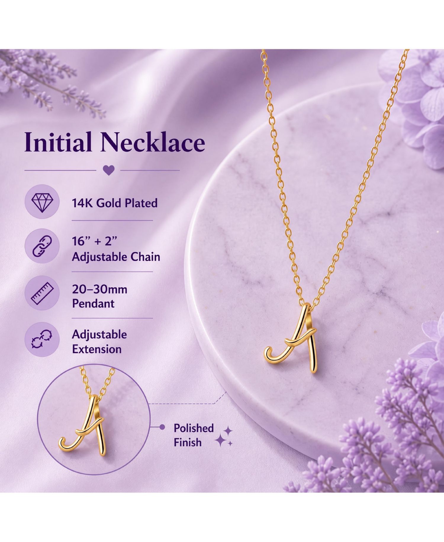 Stylish 14K Gold Plated Chic Twisted Statement Initial Necklace