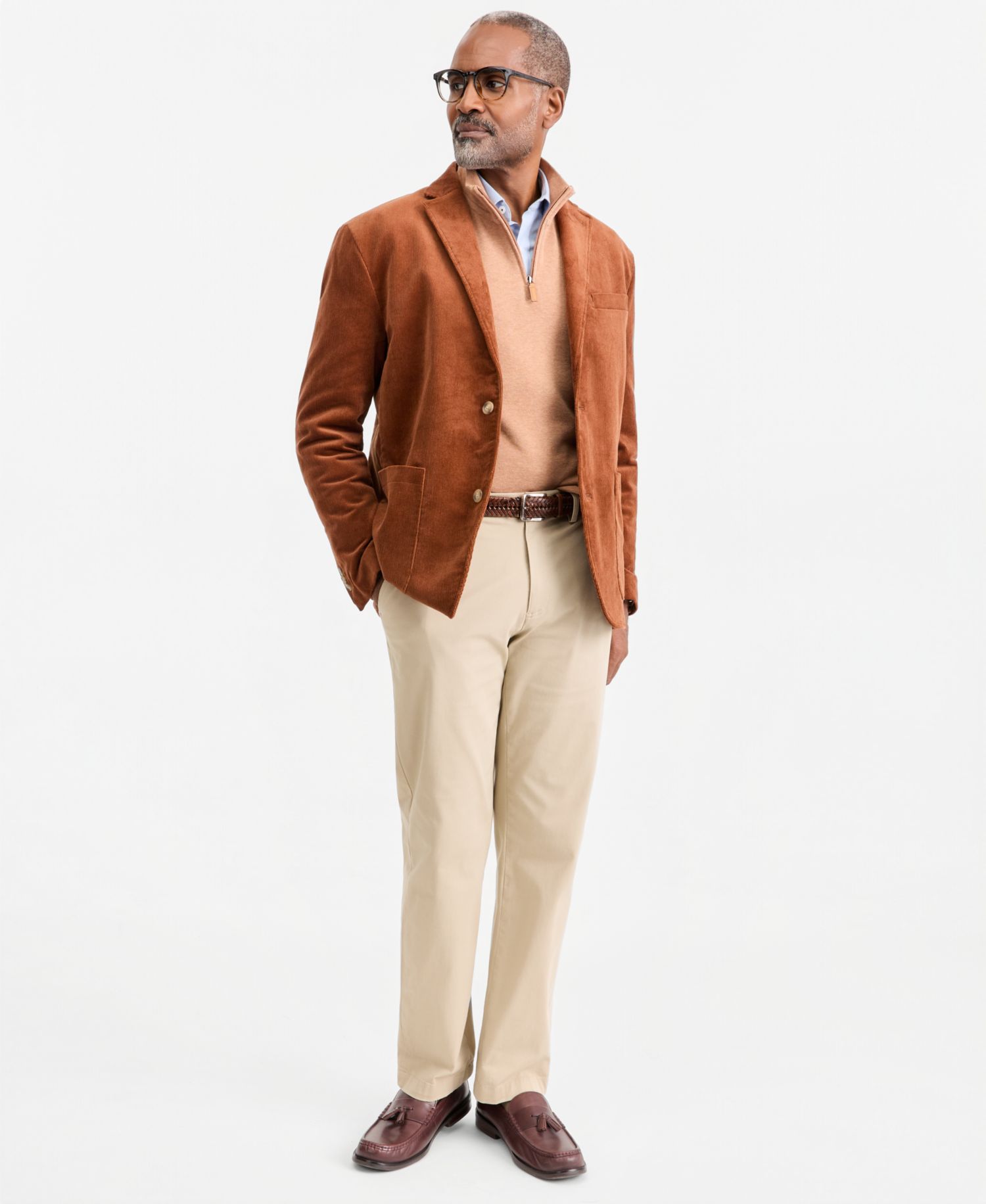 Men's Regular-Fit Corduroy Notch-Lapel Blazer