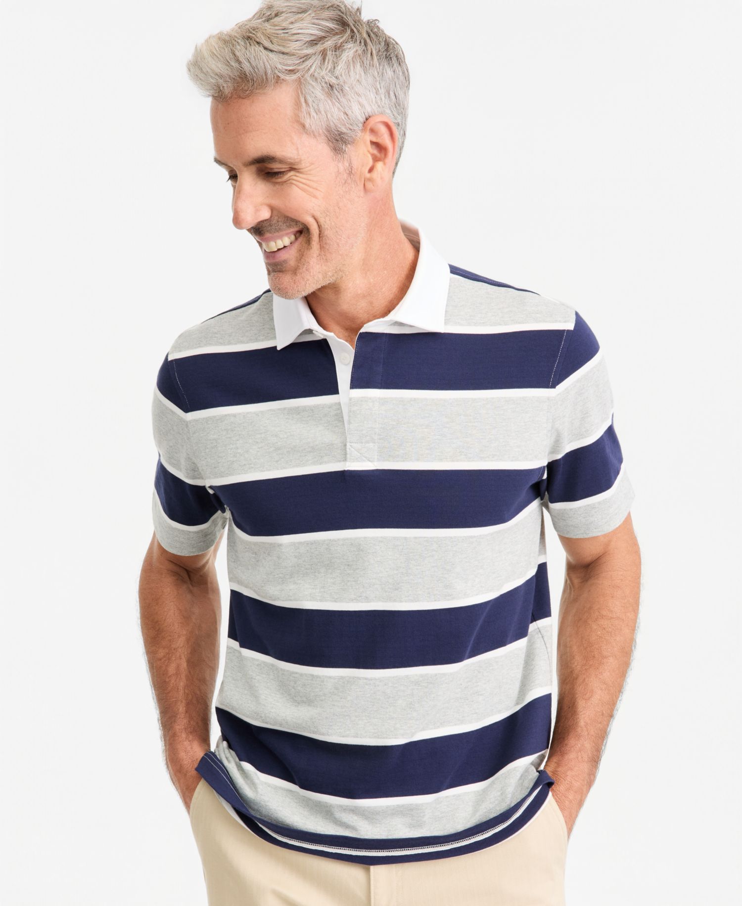 Men's Stripe Short-Sleeve Rugby Shirt