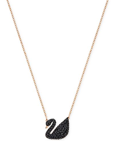 Swarovski Crystal Pavé Swan Pendant Necklace