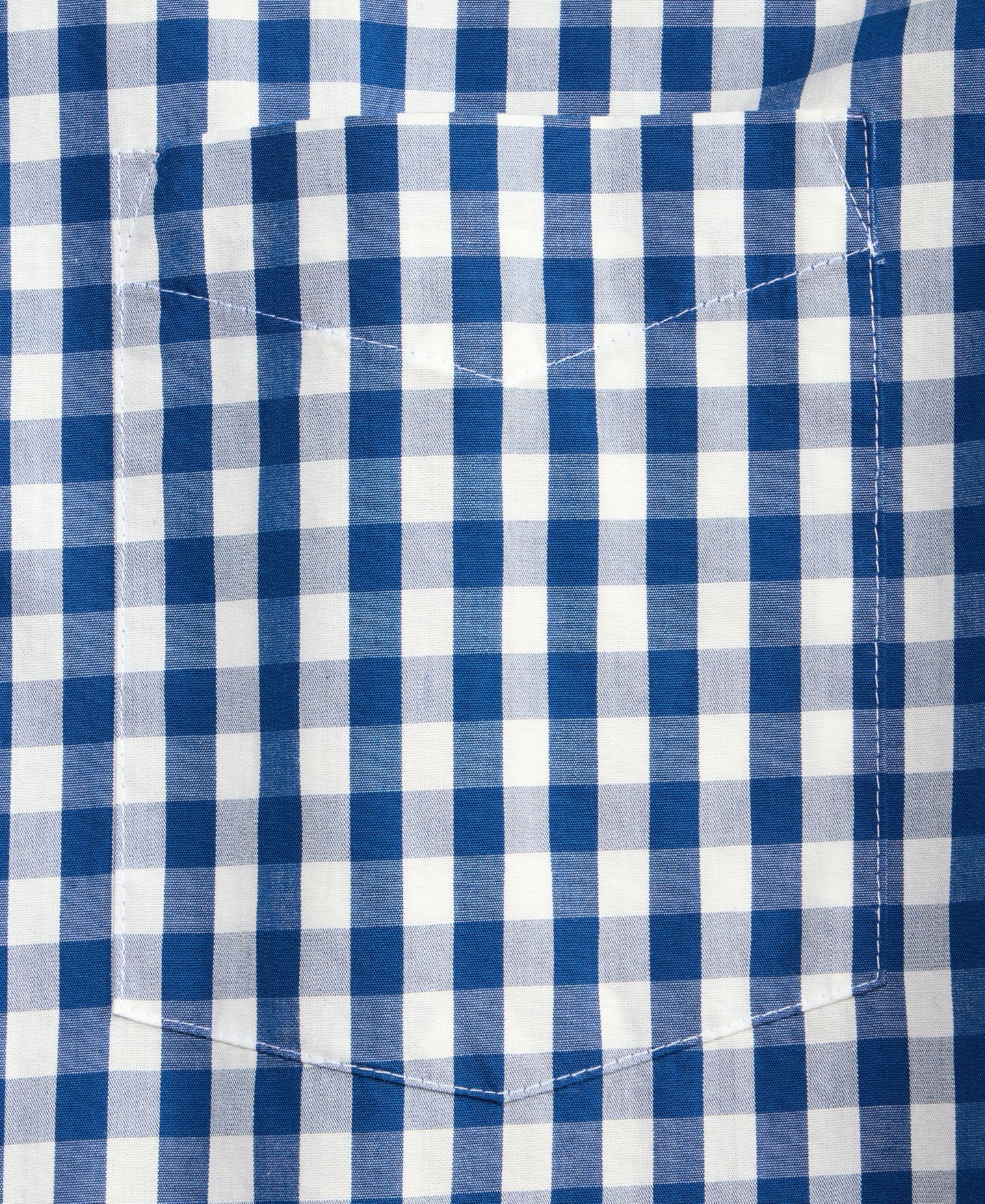 Мужская рубашка Club Room Long-Sleeve Gingham Cotton Poplin, цвет: Синий — фото 5