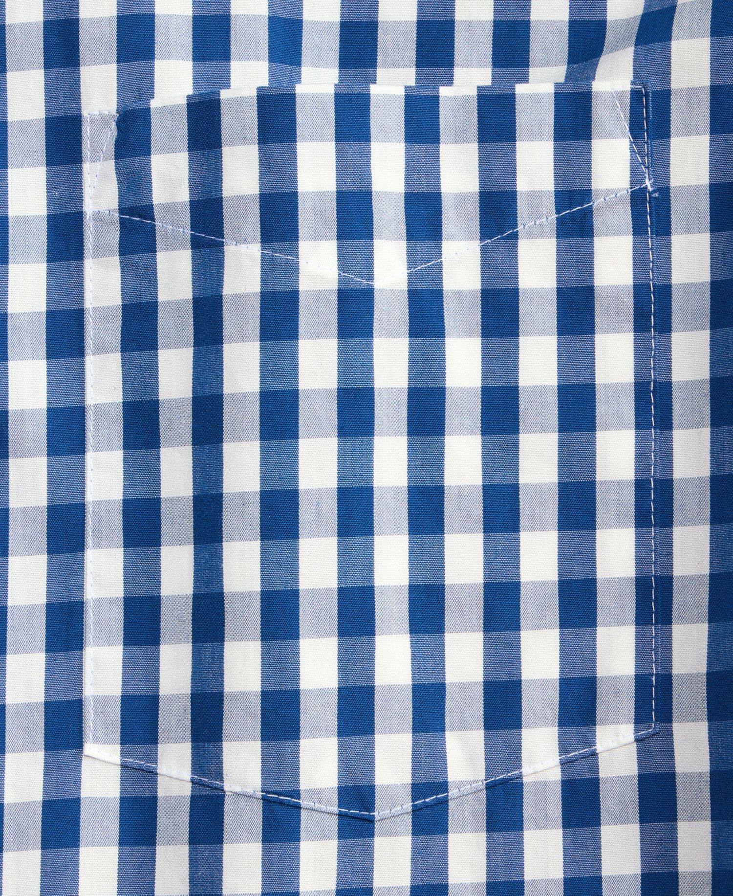 Men's Long-Sleeve Gingham Cotton Poplin Shirt
