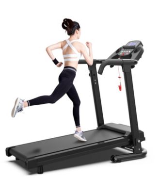 Folding Treadmill with 2.5HP Quiet Motor - 12 Preset Programs, LED Display, Heart Rate Sensors, Pad and Cup Holders