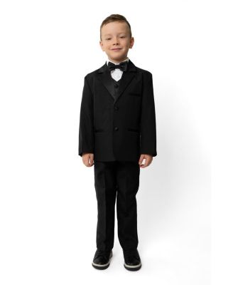 Toddler Boys Bond 5-Piece Shirt, Bowtie, Jacket, Vest and Pants Tuxedo Set