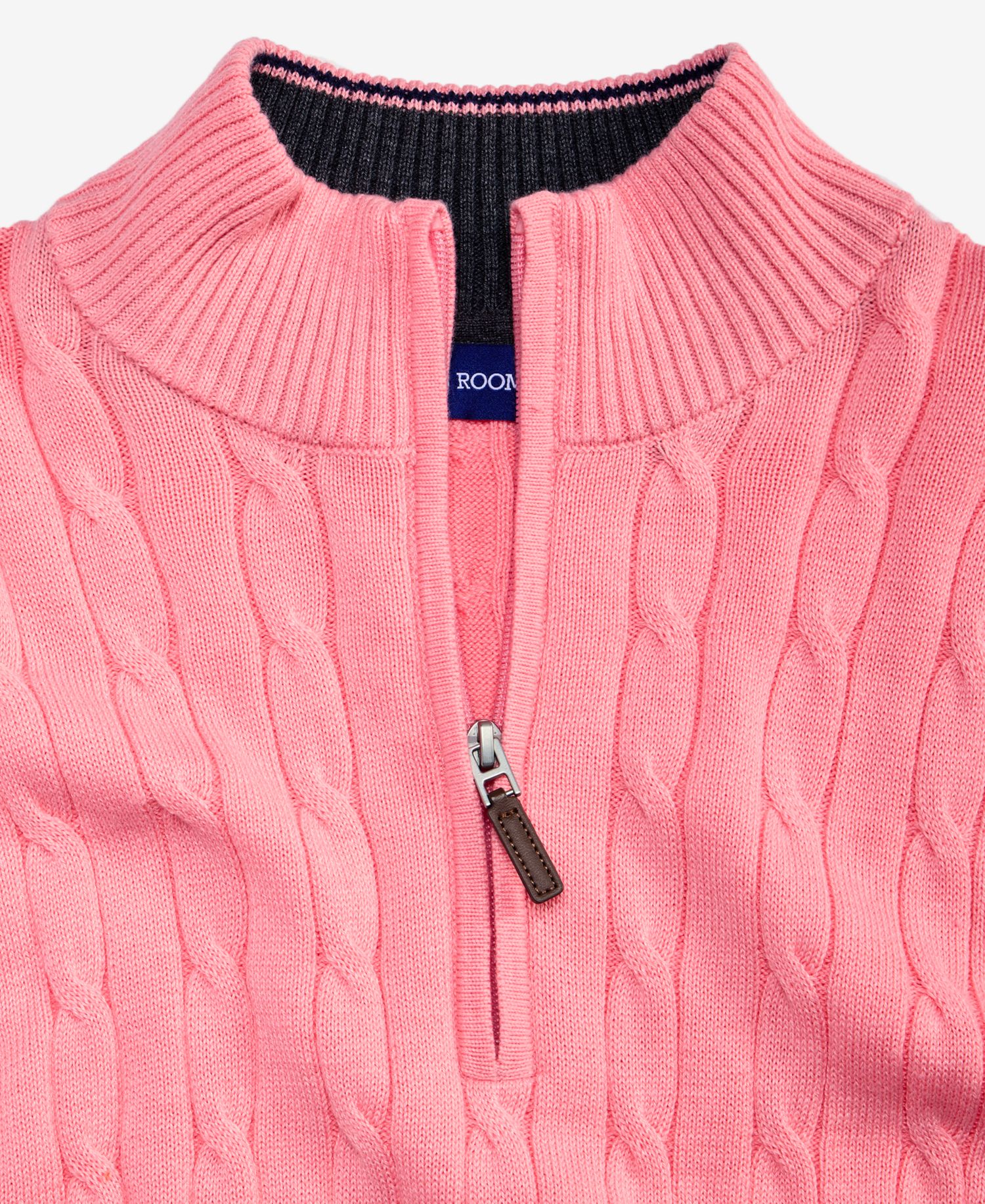 Men's Cable Knit Quarter-Zip Sweater
