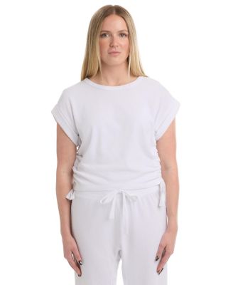 Women's Round Neck Side Drawstrings Tee