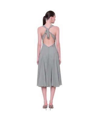 grey silk midi dress Gunmetal Grey Satin Cowl Neck Slip Midi Dress