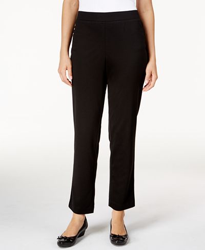 Alfred Dunner Petite Classics Straight-Leg Pull-On Ponte Pants - All ...