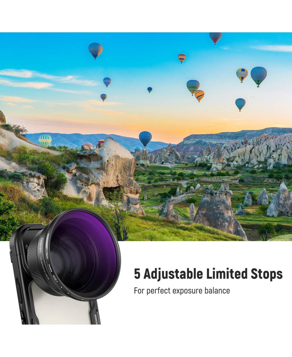 Neewer ND2-32 Camera Lens Accessory with ND2-32 for select iPhone and Android mobile devices