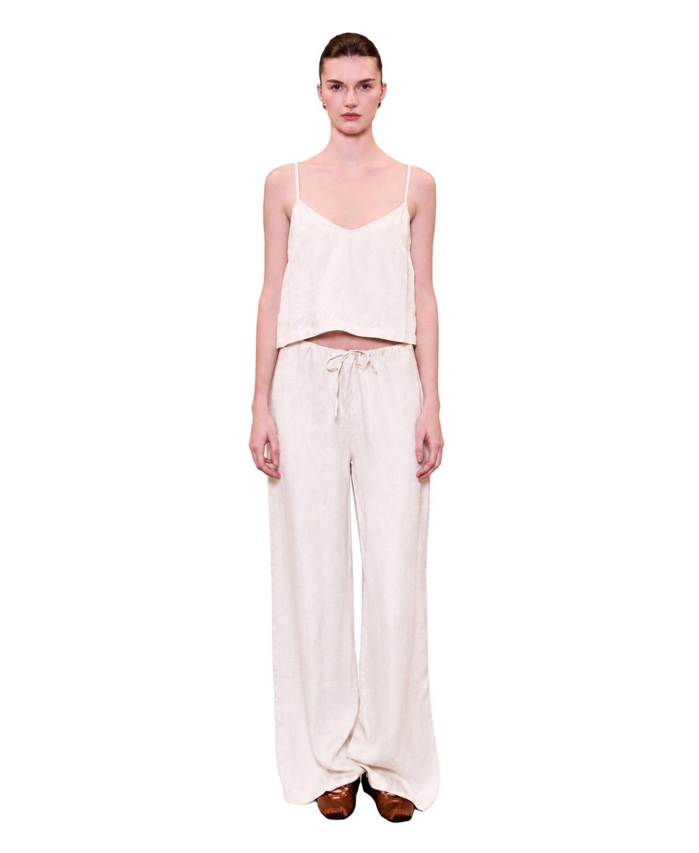 Женские брюки PCFG Daydreamers Relaxed Wide Leg, цвет: Бежевый — фото 6
