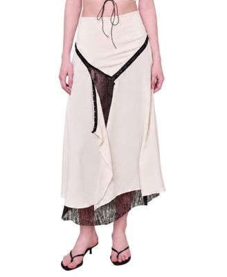 Women's The Party Edit Slit Lace Panel Maxi Skirt