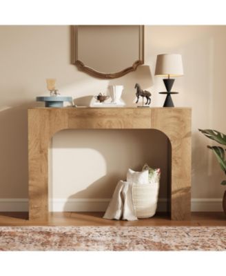 47 Inch Slim Farmhouse Console Table, Narrow Wooden Entryway Table, Space-Saving Hallway Furniture, Ideal Behind Sofa or in Foyer