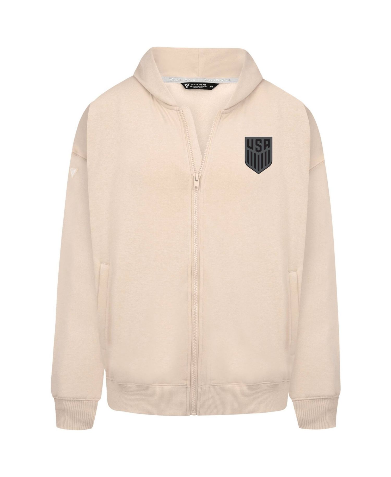 Men's Khaki USMNT Oversized Uphill Full-Zip Hoodie