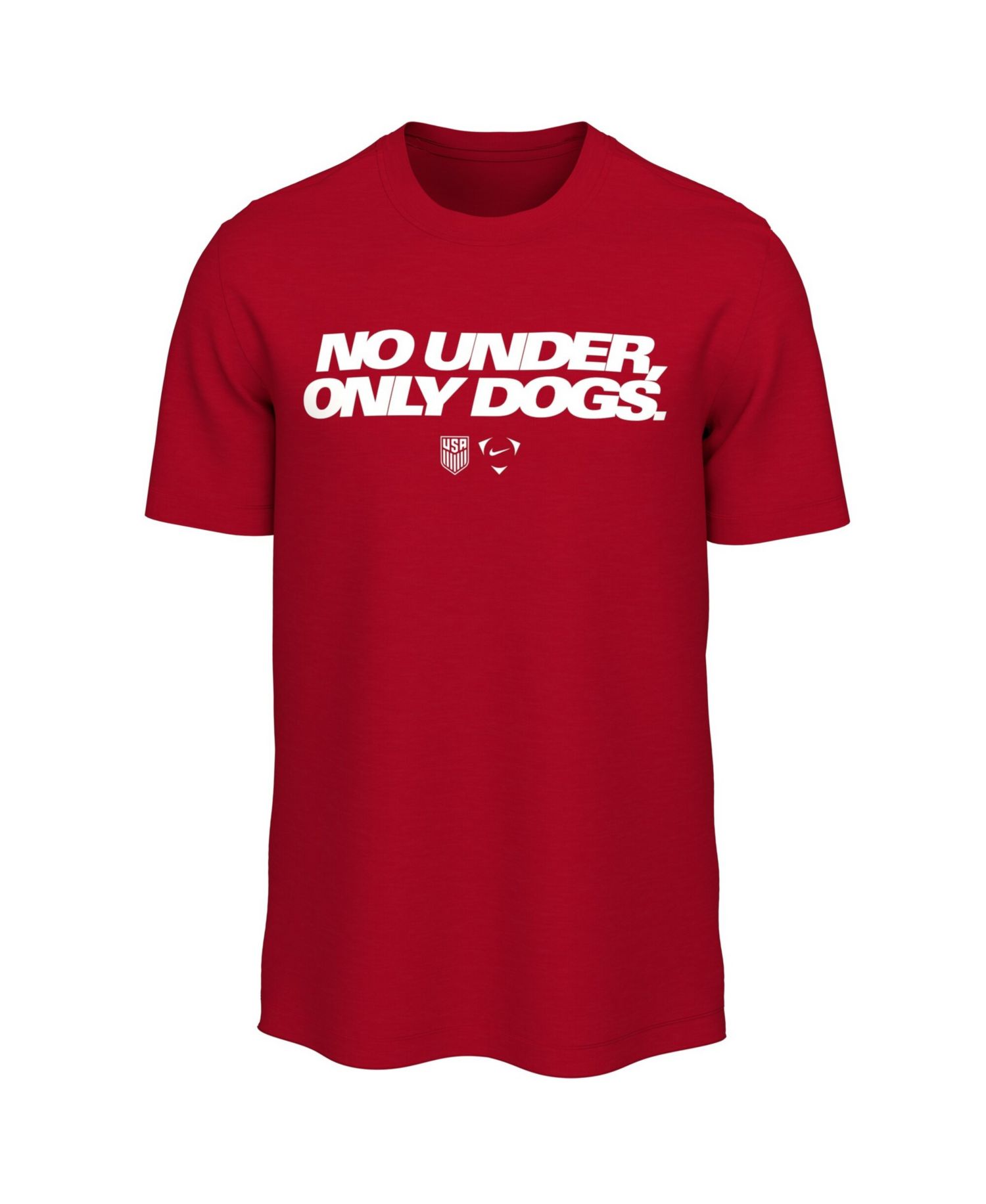 Men's Red USMNT No Under Only Dogs T-Shirt