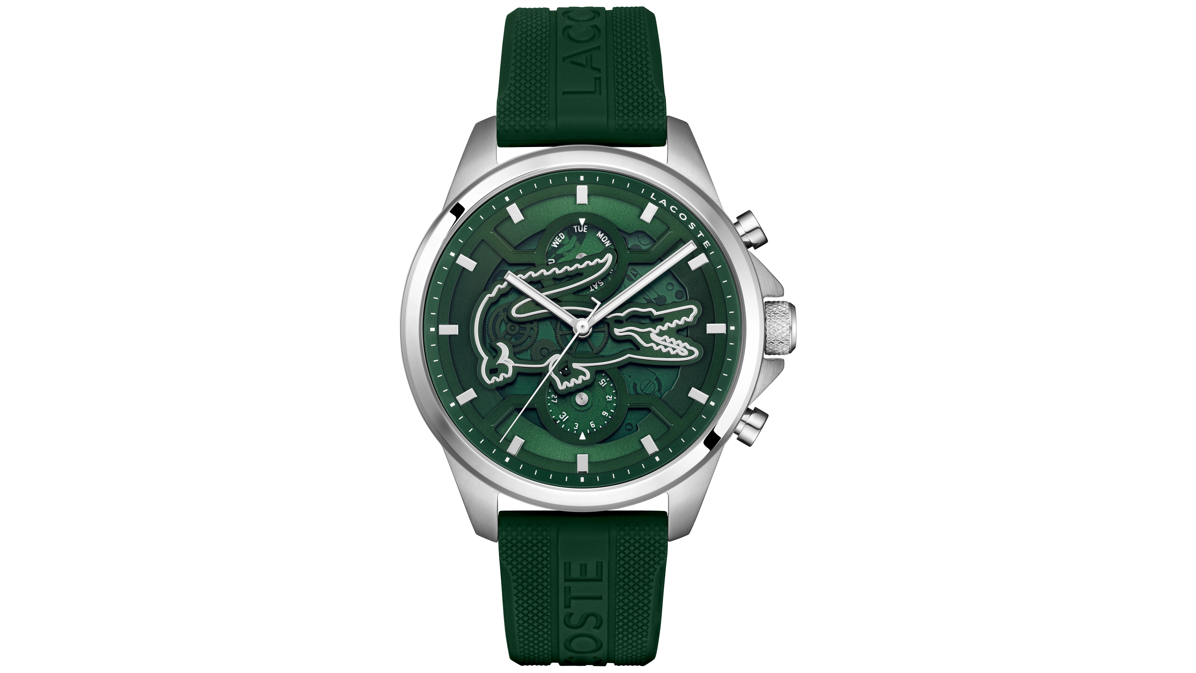 Lacoste Men's Quartz Arthor Green Silicone Strap Watch 43mm