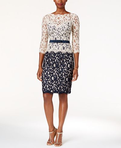 Tadashi Shoji Lace Colorblocked Sheath Dress