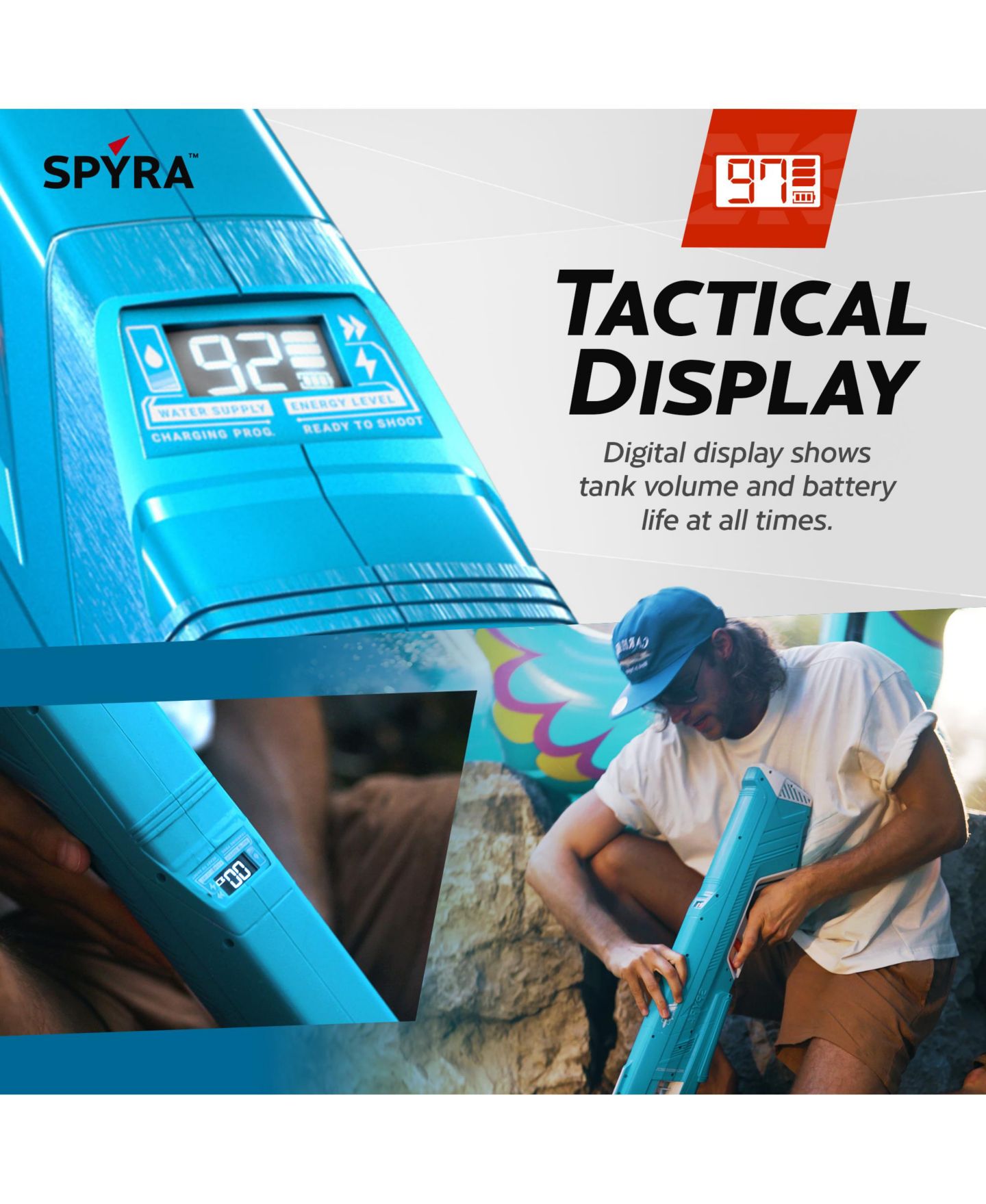 Детская игрушка SPYRA SpyraThree Electric Water Blaster with Three Gaming Modes and 50-Foot Range, Ages 14+ — фото 5