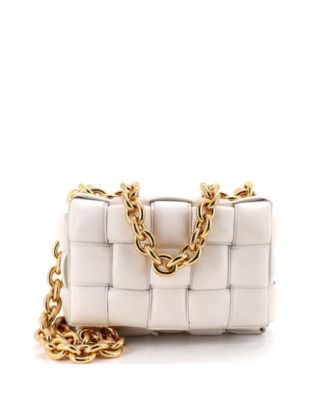 Cassette Chain Crossbody Bag Padded Maxi Intrecciato Leather